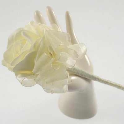 Ivory Diamante Foam Rose Childrens Flower Girl Wedding Wand