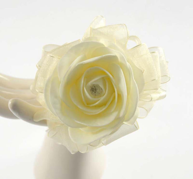 Ivory Diamante Foam Rose Childrens Flower Girl Wedding Wand