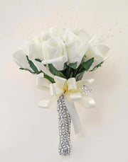 Ivory Diamante Rose & Pearl Bridesmaids Wedding Posy