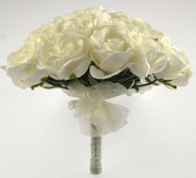 Brides Ivory Artificial Foam Rose Wedding Posy Bouquet