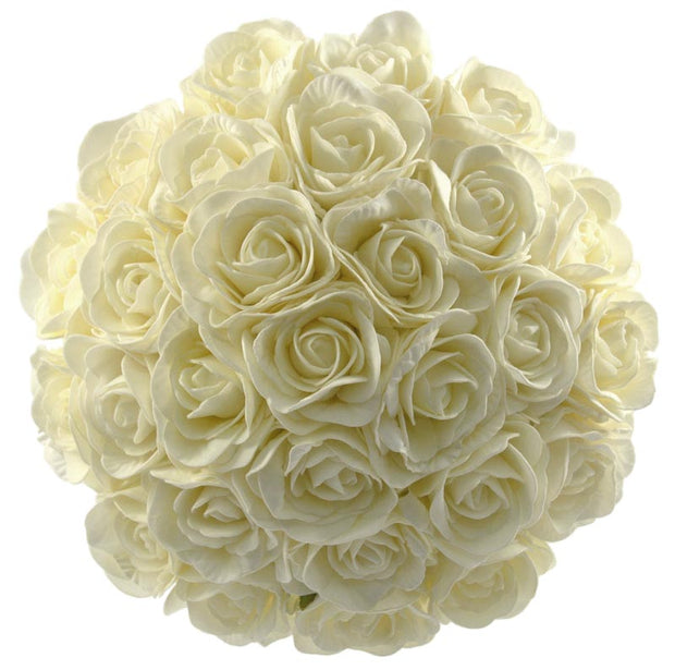 Brides Ivory Artificial Foam Rose Wedding Posy Bouquet