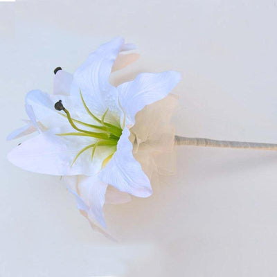 Ivory Silk Casablanca Lily Flower Girl Wedding Wand