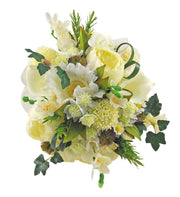 Ivory Silk Peony, Gerbera, Calla Lily & Daisy Bridal Wedding Bouquet
