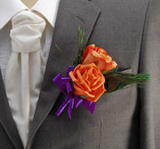 Brides Orange & Purple Rose, Pink Peony Wedding Shower Bouquet