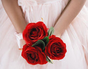 Brides Large Head Red Silk Rose Bridal Wedding Bouquet