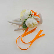 Brides Orange & Ivory Wedding Shower Bouquet  Sunflowers, Peony, Hypericum
