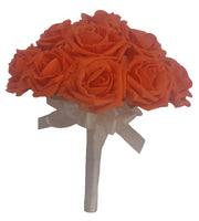 Orange Foam Rose Bridesmaids Wedding Posy Bouquet