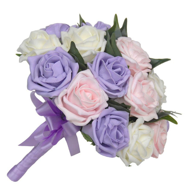 Bridesmaids Lilac, Ivory & Light Pink Rose Wedding Posy