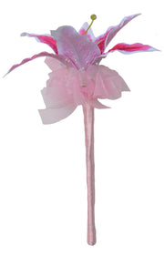 Pink Silk Stargazer Lily Childrens Flower Girl Wedding Wand