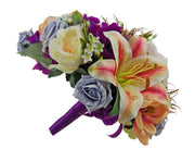 Pink Lily, Purple Hydrangea, Thistle & White Rose Bridal Wedding Shower