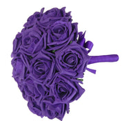 Bridesmaids Purple Artificial Rose Wedding Posy Bouquet