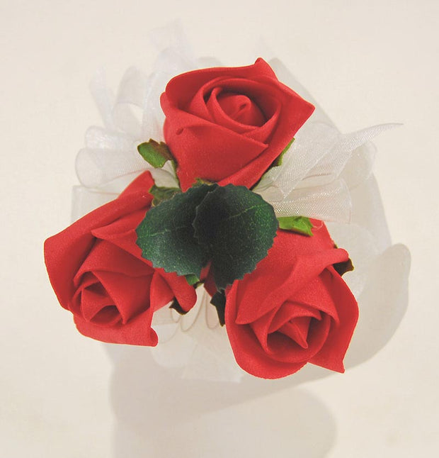 Red Foam Bud Rose Bridesmaids Wedding Flower Girl Wand
