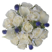 Bridesmaids Ivory Rose, Calla Lily & Thistle Wedding Posy