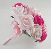 Bridesmaids Cerise, Light, Vantage & Mocha Pink Wedding Bouquet