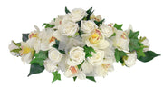 Ivory Silk Orchid & Foam Rose Wedding Top Table Arrangement