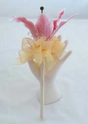 Pink Silk Stargazer Lily Flower Girl Wedding Wand