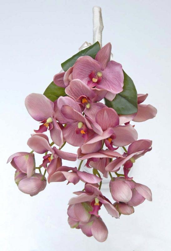 Bridesmaids Overarm Vintage Pink Orchid Wedding Bouquet