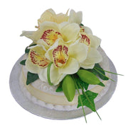 Ivory Silk Cymbidium Orchid & Ivy Wedding Cake Spray