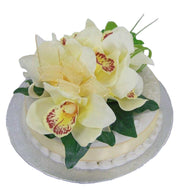 Ivory Silk Cymbidium Orchid & Ivy Wedding Cake Spray