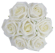White Foam Rose Flower Girls Wedding Posy