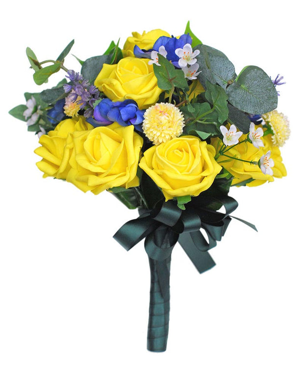 Bridesmaids Yellow Rose, Delphinium & Waxflower Wedding Bouquet