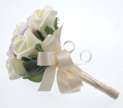 Ivory Foam Rose & Lilac Satin Roses Flower Girl Wedding Posy