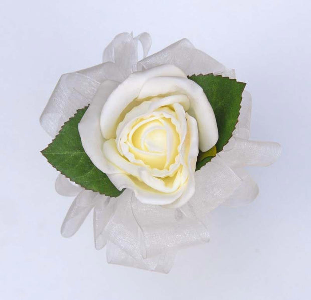 Young Bridesmaids Artificial Ivory Rose Wedding Day Wand