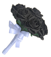 Young Bridesmaids Black Foam Rose Flower Girl Wedding Posy