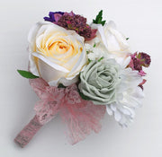 Pink Astrantia, Ivory Gerbera & Rose Flower Girl Wedding Posy